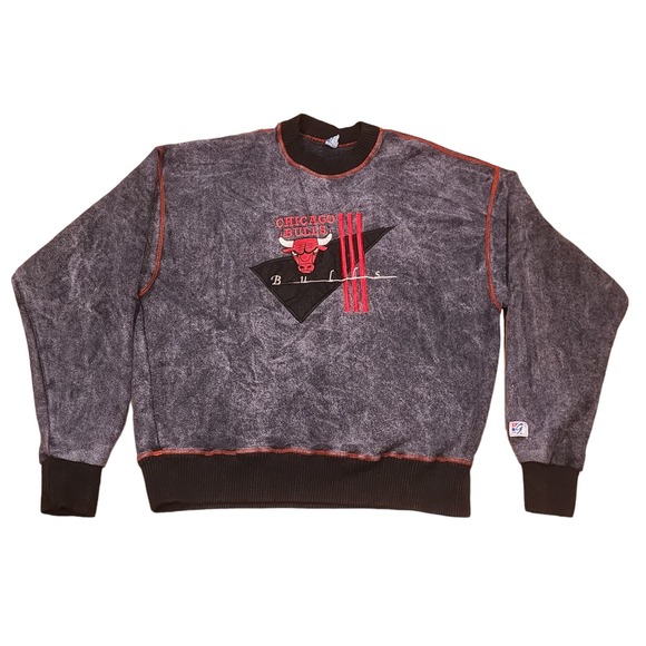 The Game Other - Vintage 1990s The Game Chicago Bulls Stone Wash Crewneck Sweatshirt Size XL